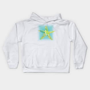 Starfish Marbled Paper Collage Kids Hoodie